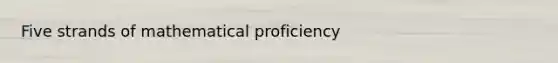 Five strands of mathematical proficiency