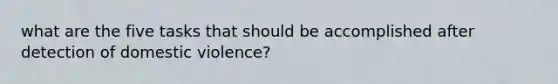 what are the five tasks that should be accomplished after detection of domestic violence?