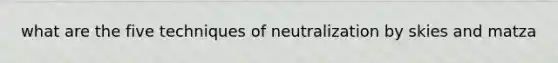 what are the five techniques of neutralization by skies and matza