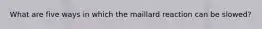 What are five ways in which the maillard reaction can be slowed?