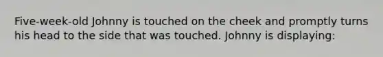 Five-week-old Johnny is touched on the cheek and promptly turns his head to the side that was touched. Johnny is displaying: