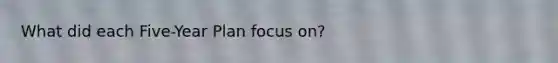 What did each Five-Year Plan focus on?