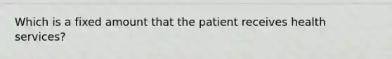 Which is a fixed amount that the patient receives health services?