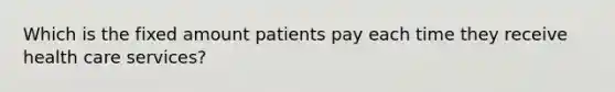 Which is the fixed amount patients pay each time they receive health care services?