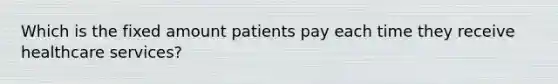 Which is the fixed amount patients pay each time they receive healthcare services?