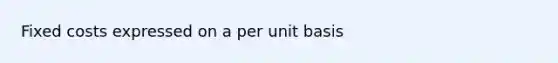 Fixed costs expressed on a per unit basis