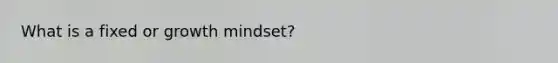 What is a fixed or growth mindset?