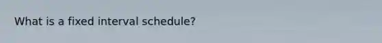 What is a fixed interval schedule?