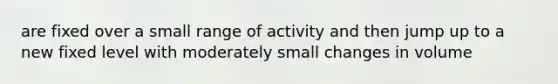 are fixed over a small range of activity and then jump up to a new fixed level with moderately small changes in volume