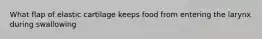 What flap of elastic cartilage keeps food from entering the larynx during swallowing