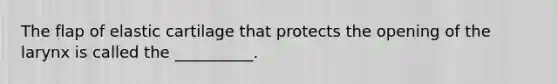 The flap of elastic cartilage that protects the opening of the larynx is called the __________.