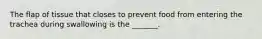 The flap of tissue that closes to prevent food from entering the trachea during swallowing is the _______.