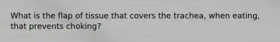 What is the flap of tissue that covers the trachea, when eating, that prevents choking?