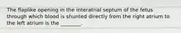 The flaplike opening in the interatrial septum of the fetus through which blood is shunted directly from the right atrium to the left atrium is the ________.