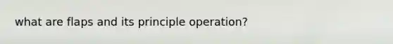 what are flaps and its principle operation?