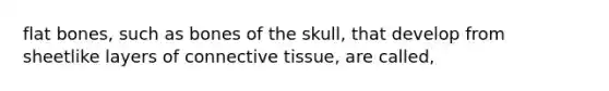 flat bones, such as bones of the skull, that develop from sheetlike layers of connective tissue, are called,