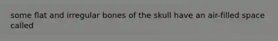 some flat and irregular bones of the skull have an air-filled space called