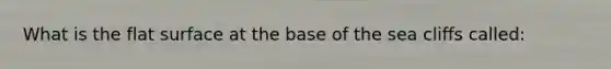 What is the flat surface at the base of the sea cliffs called: