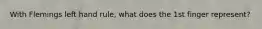 With Flemings left hand rule, what does the 1st finger represent?