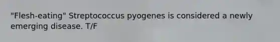 "Flesh-eating" Streptococcus pyogenes is considered a newly emerging disease. T/F