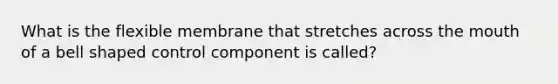 What is the flexible membrane that stretches across the mouth of a bell shaped control component is called?