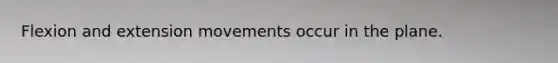 Flexion and extension movements occur in the plane.