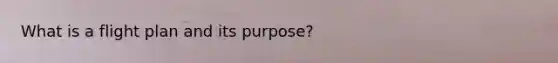 What is a flight plan and its purpose?