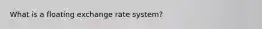 What is a floating exchange rate system?