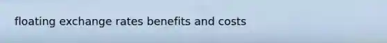 floating exchange rates benefits and costs