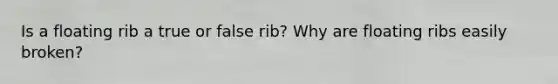 Is a floating rib a true or false rib? Why are floating ribs easily broken?