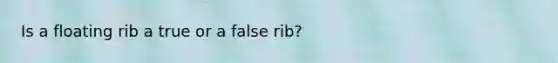 Is a floating rib a true or a false rib?