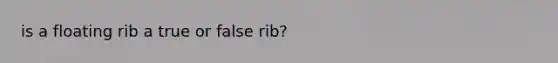 is a floating rib a true or false rib?