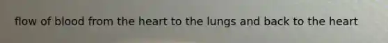flow of blood from the heart to the lungs and back to the heart