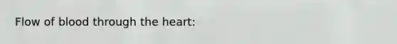 Flow of blood through <a href='https://www.questionai.com/knowledge/kya8ocqc6o-the-heart' class='anchor-knowledge'>the heart</a>: