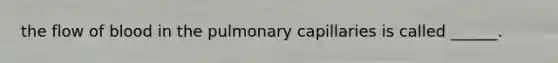 the flow of blood in the pulmonary capillaries is called ______.