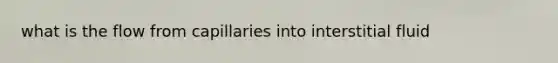 what is the flow from capillaries into interstitial fluid