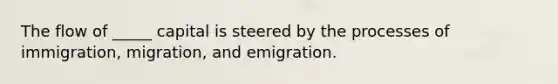 The flow of _____ capital is steered by the processes of immigration, migration, and emigration.