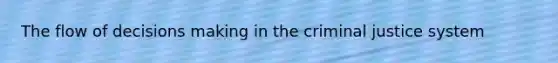 The flow of decisions making in the criminal justice system