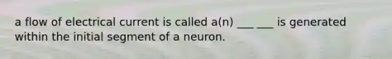 a flow of electrical current is called a(n) ___ ___ is generated within the initial segment of a neuron.