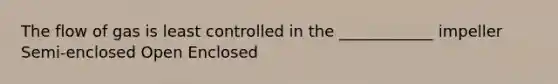 The flow of gas is least controlled in the ____________ impeller Semi-enclosed Open Enclosed