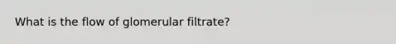 What is the flow of glomerular filtrate?