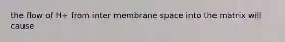 the flow of H+ from inter membrane space into the matrix will cause
