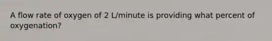 A flow rate of oxygen of 2 L/minute is providing what percent of oxygenation?