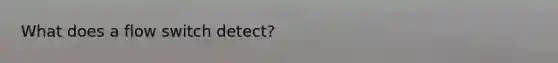 What does a flow switch detect?