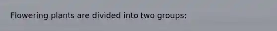 Flowering plants are divided into two groups:
