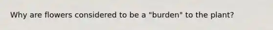 Why are flowers considered to be a "burden" to the plant?