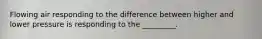 Flowing air responding to the difference between higher and lower pressure is responding to the _________.