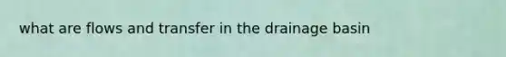what are flows and transfer in the drainage basin