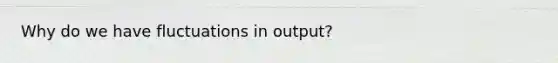 Why do we have fluctuations in output?