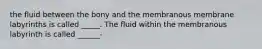 the fluid between the bony and the membranous membrane labyrinths is called _____. The fluid within the membranous labyrinth is called ______-